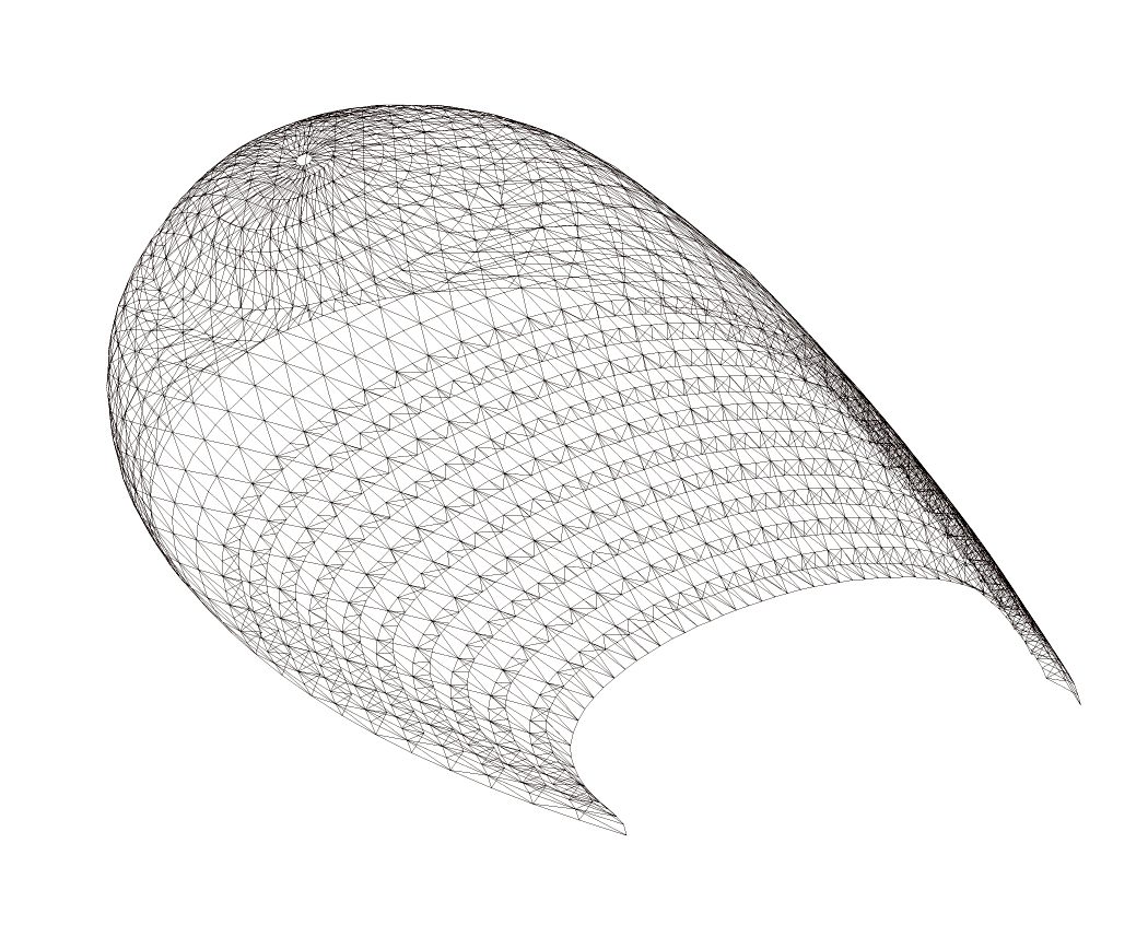 Wireframe drawing of the oval’s steel structure